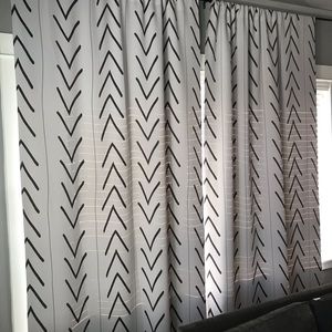 Society6 mud cloth curtains- 4 panels included 50” w x 96” length